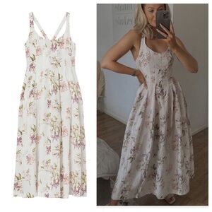 NWT Brock Collection x H&M linen blend floral maxi dress blogger favorite sz XL